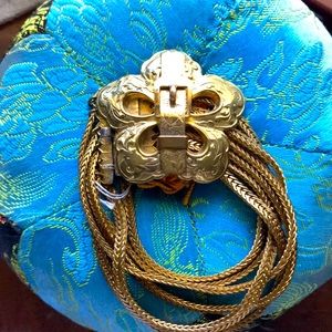 WOW gold fill Victorian bracelet  1890 flower/ buckle, Downton! Estate jewelry !